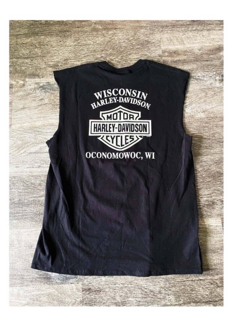 HARLEY DAVIDSON Men’s Black Freedom Cut Off Tank Top - Picture 3 of 3